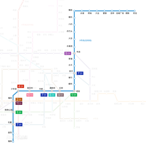 深圳地铁3号线线路图详情一览