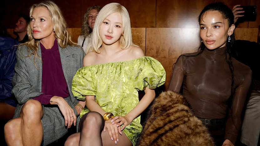 朴彩英穿一字肩刺绣绿裙精致贵气 金发配黑丝又甜又辣