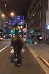一男子骑马进上海闹市被处罚