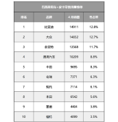 比亚迪登顶巴西汽车零售销量榜首 新能源车创历史