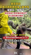 家长一脚踹飞跳男孩身上猴子 景区回应可驱赶
