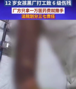 12岁女孩打工致残前连续上班13天 厂方只拿一万医药费就撒手