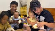 奶爸带双胞胎半年前后判若两人 模样蜕变引共鸣