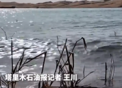 塔克拉玛干沙漠边缘出现湖泊