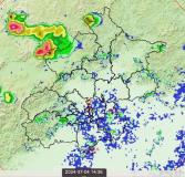 北京出现雷雨云团 局地短时强降水预警