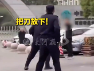 男子开车精准撞倒持刀歹徒 警方回应