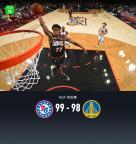 库巴缺阵 勇士惜败76人 埃奇库姆准绝杀