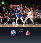 76人131-110大胜奇才 恩比德28分领军