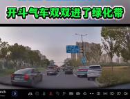 两车斗气相撞冲入绿化带 司机被拘 斗气驾驶引热议