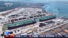 我国造船业再创全球新纪录 两艘超大型油轮同日交付