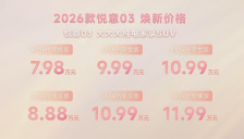 2026 款一汽奔腾悦意 03 纯电 SUV 上市：续航 445 / 565 公里，7.98 万元起