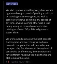 《哥特王朝：重制版》官方发声明 但网友批评官方撒谎