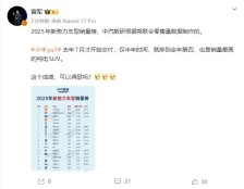 雷军：小米YU7仅半年就排到全年第四 可以得瑟吗？