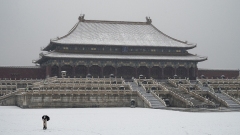 En photos : une visite de la Cité Interdite sous la neige à Beijing