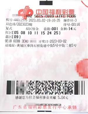 外卖小哥中双色球大奖：14元小复式票中501.8万