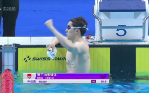 全国游泳冠军赛孙佳俊超50米蛙泳亚洲纪录夺冠