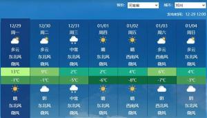郑州明天将迎来大雪 雨雪降温齐至