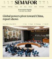 美媒：新报告称全球重心正转向中国 美国影响力减弱
