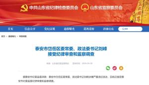 泰安岱岳区委常委刘峰被查 涉嫌严重违纪违法