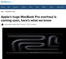 新款MacBook Pro将配触控屏与M6芯片 全面革新来袭