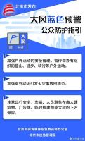 北京发布大风蓝色预警 大部地区有7级左右短时大风 雷雨影响持续请注意防范