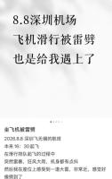 航司回应飞机起飞时遭雷击 安全检查后更换飞机