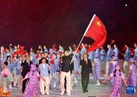 亚运会开幕式中国代表团入场 精彩瞬间引关注