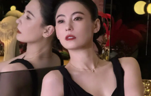 张柏芝深V礼服红唇吸睛 一袭黑裙勾勒曼妙身姿