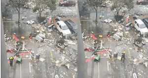 福州沿街一餐厅爆炸，沿街数家门店均被波及！