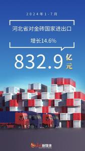 前7月河北对金砖国家进出口增长14.6% 机电产品与汽车出口激增