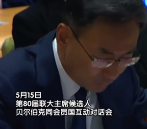 耿爽向貝爾伯克提問(wèn) 聯(lián)大主席候選人對(duì)中國(guó)的提問(wèn)表示感謝
