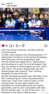 CCTV报道樊振东波尔的友情 央视点赞樊振东波尔中德体育交流