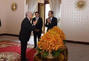 柬埔寨国王在京手术 洪森携子看望 国王术后恢复良好