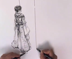 厉害！博主左右手共用画出江南烟雨