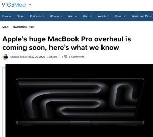 新款MacBook Pro將配觸控屏與M6芯片 全面革新來襲