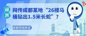 官方辟谣“成都马桶钻出长蛇” 旧闻翻炒引发关注