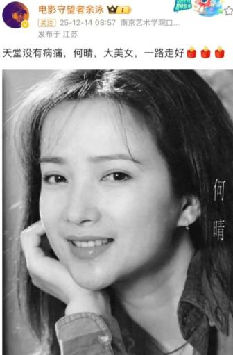 何晴曾與演員劉威相戀5年 演藝圈悼念美麗星辰隕落