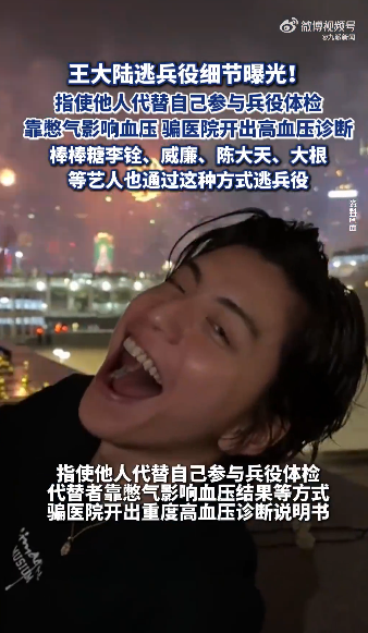 王大陆逃兵役细节曝光