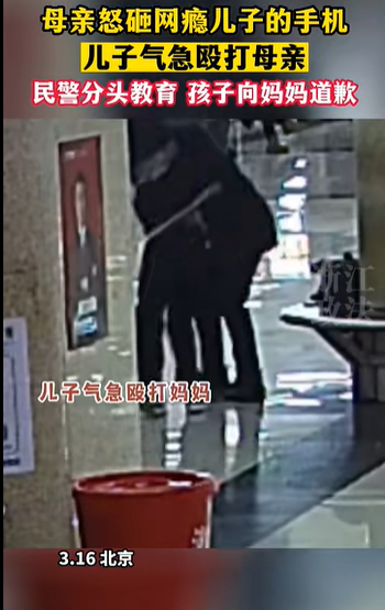 网瘾少年打母亲民警教育：一个摔手机一个打人，都不对！