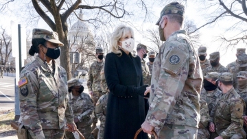 Jill Biden promotes 2 passions: military and cancer research