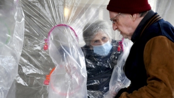 'Hug tent' provides safe embraces at Colorado elderly home