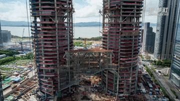 大湾区6000吨“巨龙”现毫米级合体 超级总部基地新地标诞生