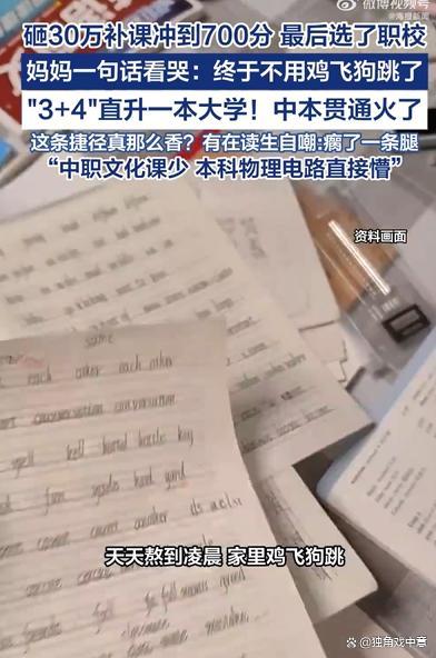 砸30万补课考700分最后选了职校