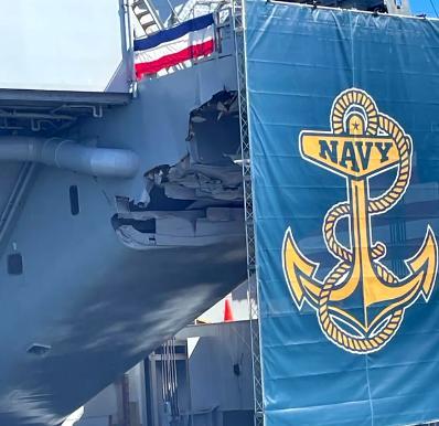 特朗普身旁的巨幅海报暗藏玄机吗 遮挡受损部位引发猜测