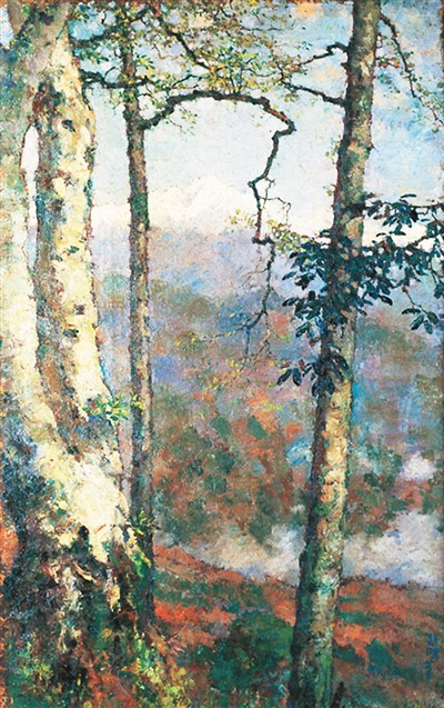 喜马拉雅山之林（油画）　　徐悲鸿