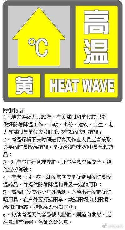 北京继续发布高温黄色预警！明后天最高温仍可达35℃