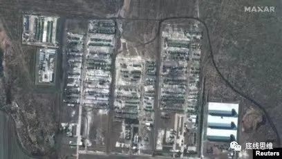 图为Maxar爆料的去年12月俄罗斯驻军卫星图像（图源：路透社）