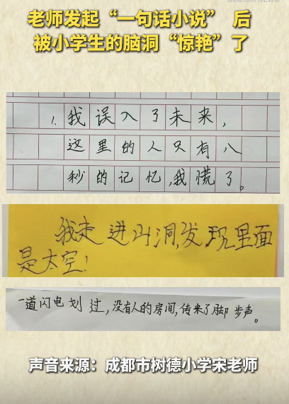 一句话小说挑战 小学生脑洞惊艳老师