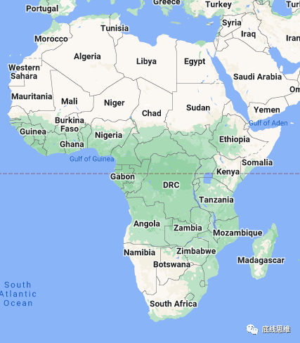 非洲地图(资料图/google map)