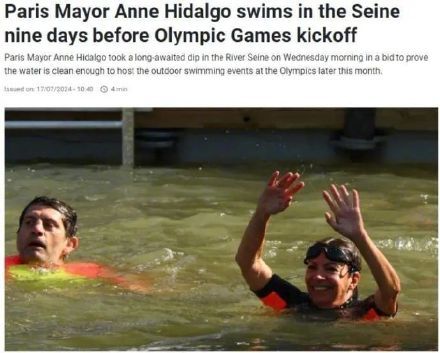 在多次“爽约”后，巴黎市长终于跳入塞纳河游泳